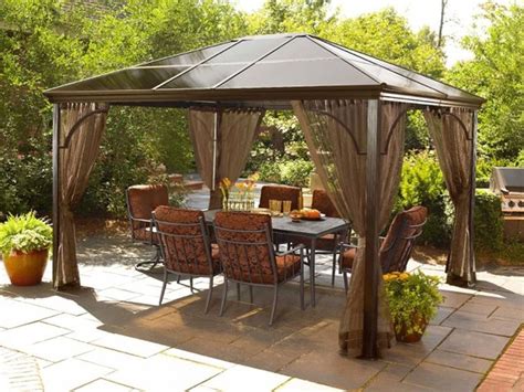  Rust -resistant Steel construction with powder-coating finish ensures durability. . Patio gazebo lowes